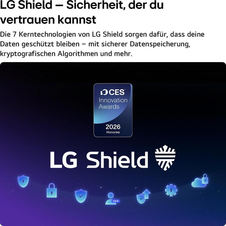 LG OLED evo AI C6 77-inch 4K Smart TV (OLED77C6ELB) - LG Shield security illustration