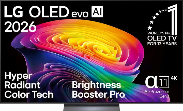 LG OLED evo AI C6 77-inch 4K Smart TV (OLED77C6ELB) - front product and feature view