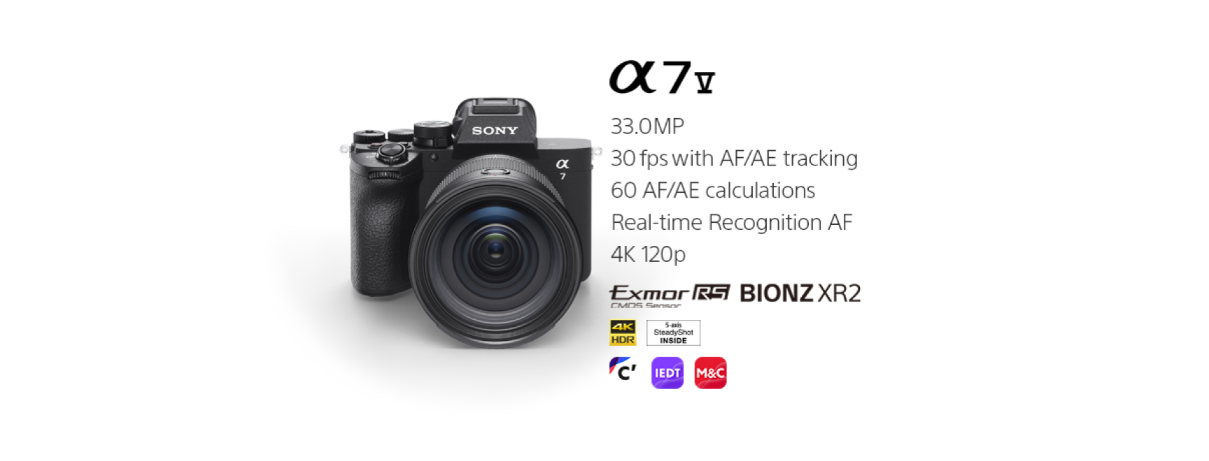 Sony Alpha 7 V – feature overview; lens sold separately