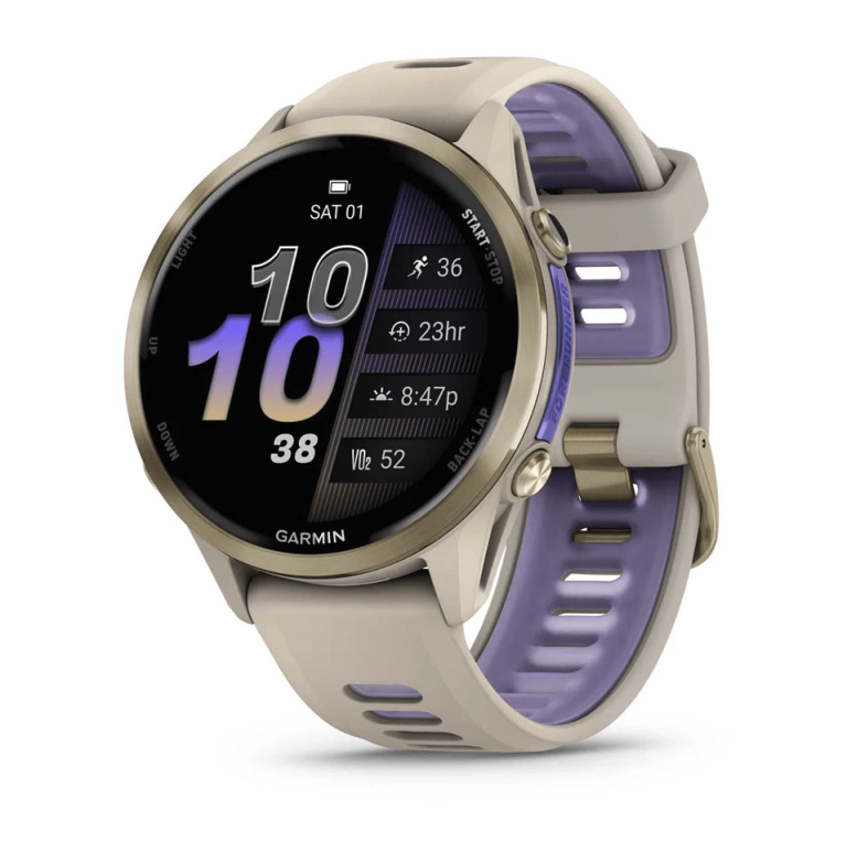Garmin Forerunner 970 Soft Gold French Gray official product image