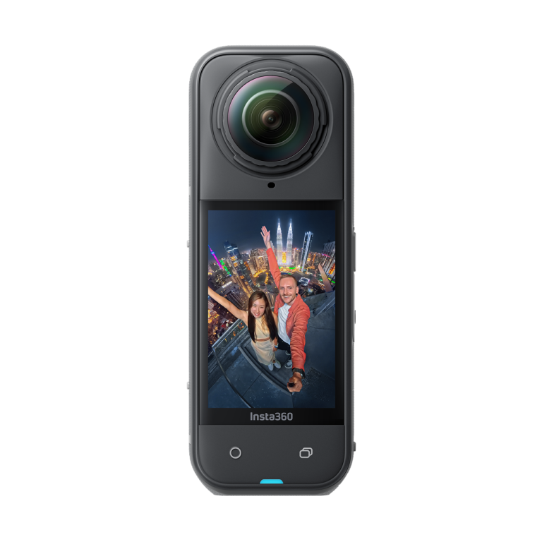 Insta360 X5 Midnight Black camera, front view