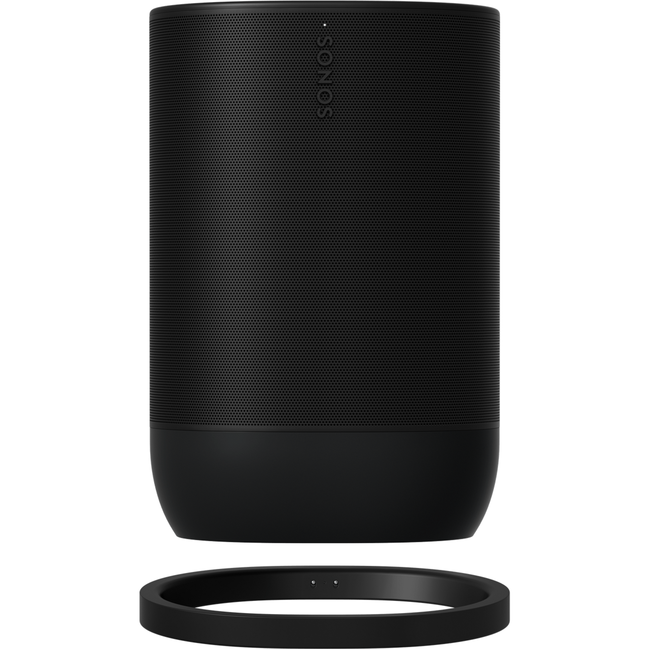Sonos Move 2 (Black) - speaker above matching charging base