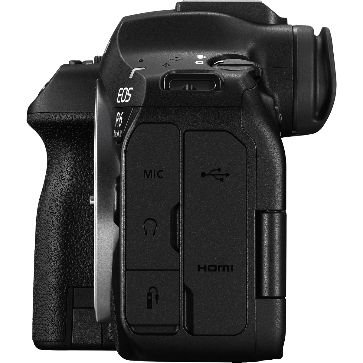 Canon EOS R6 Mark III body – left-side connections