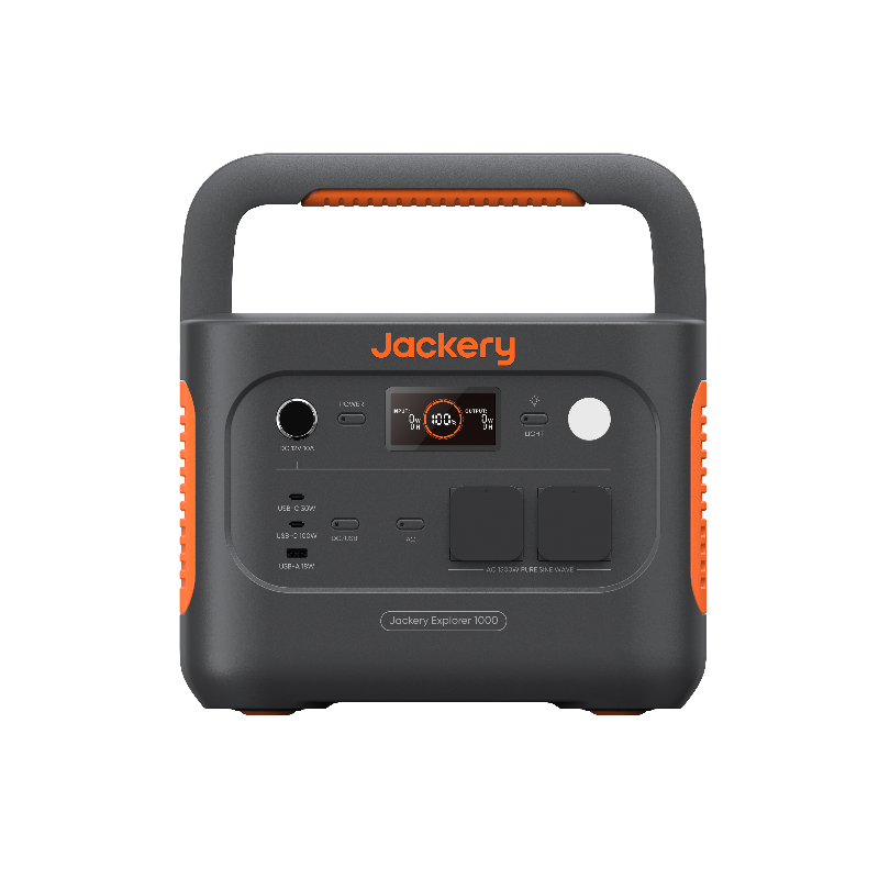 Jackery Explorer 1000 v2 Portable Power Station - front with handle raised
