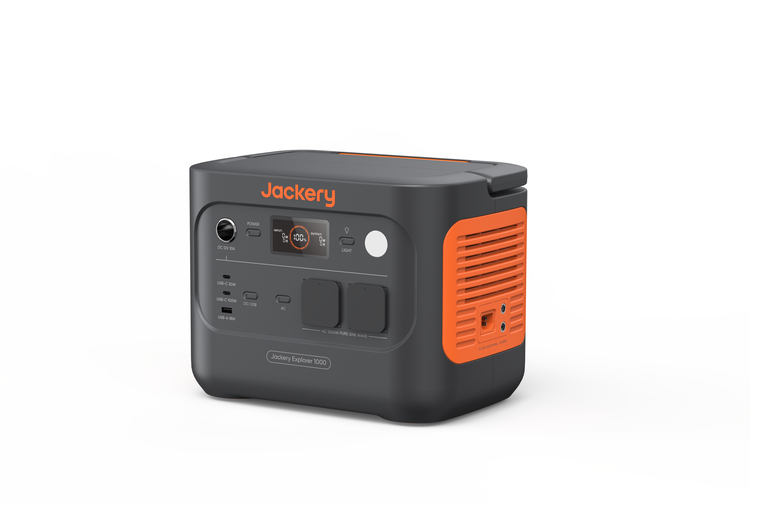 Jackery Explorer 1000 v2 Portable Power Station - side and front angle