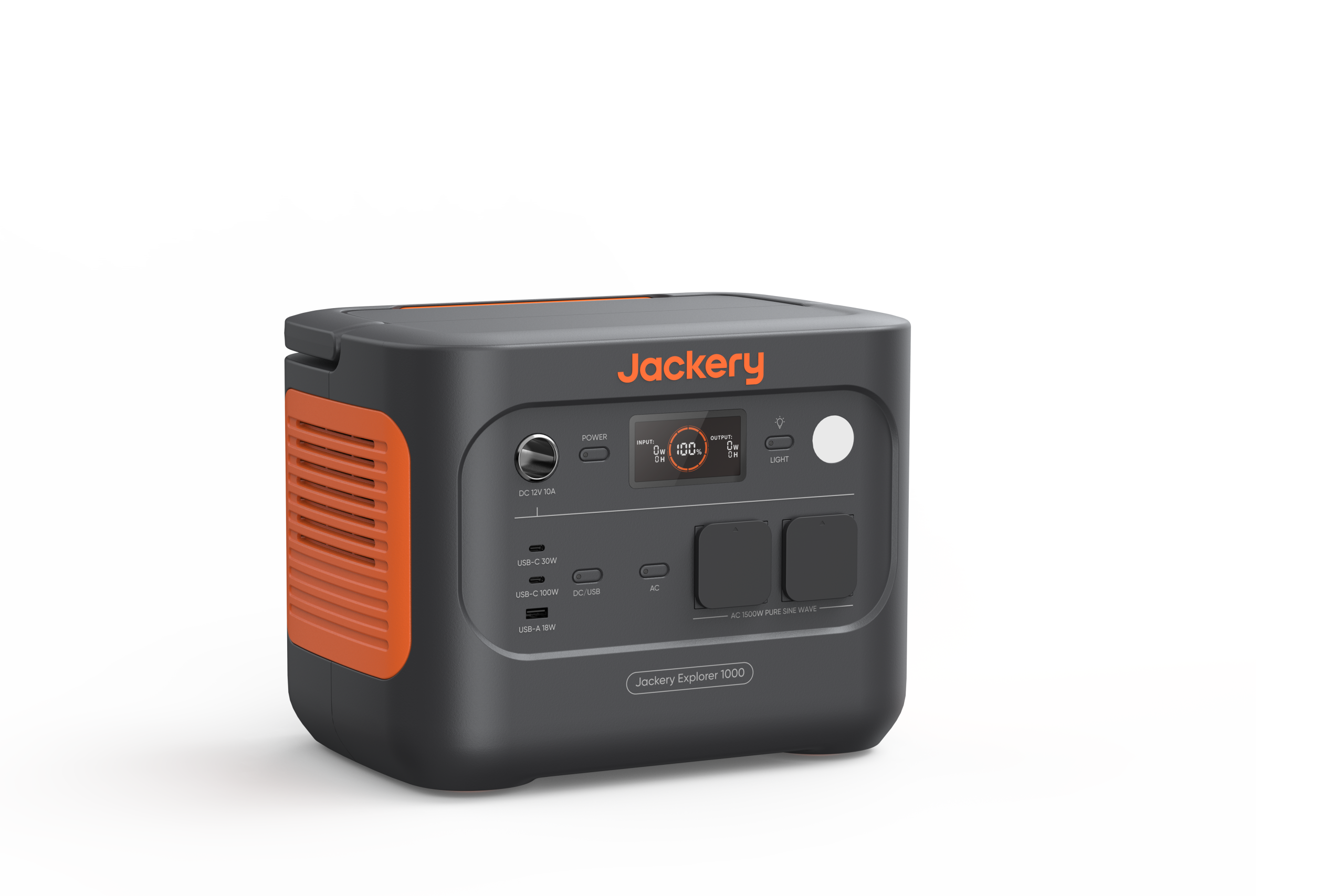 Jackery Explorer 1000 v2 Portable Power Station - front angle with handle folded
