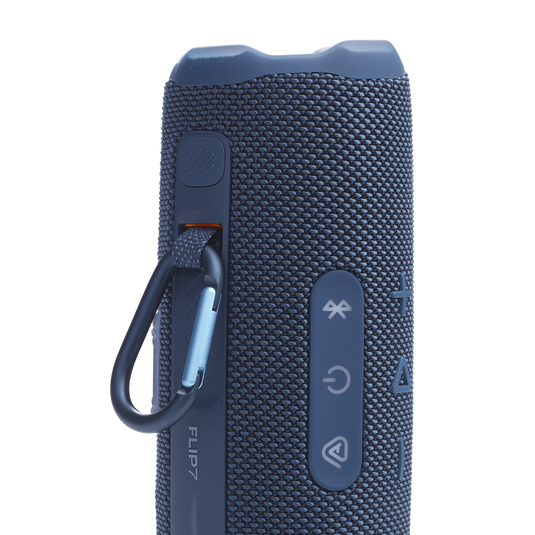 JBL Flip 7 (Blue) - carabiner attachment detail