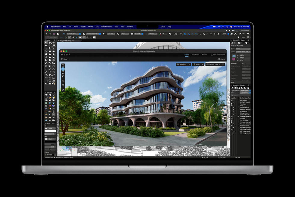 Apple MacBook Pro running Vectorworks