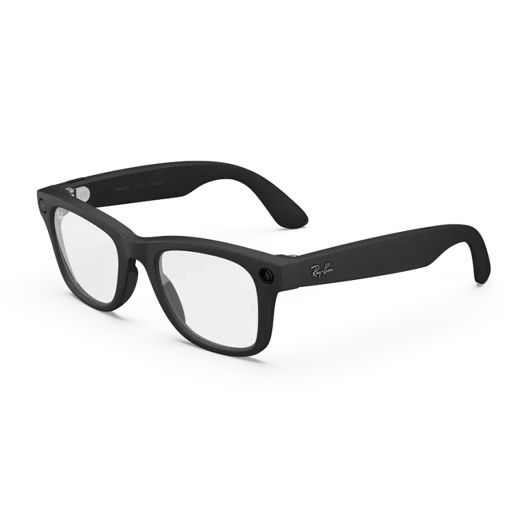 Ray-Ban Meta Wayfarer Gen 2 Matte Black/Clear – left three-quarter view