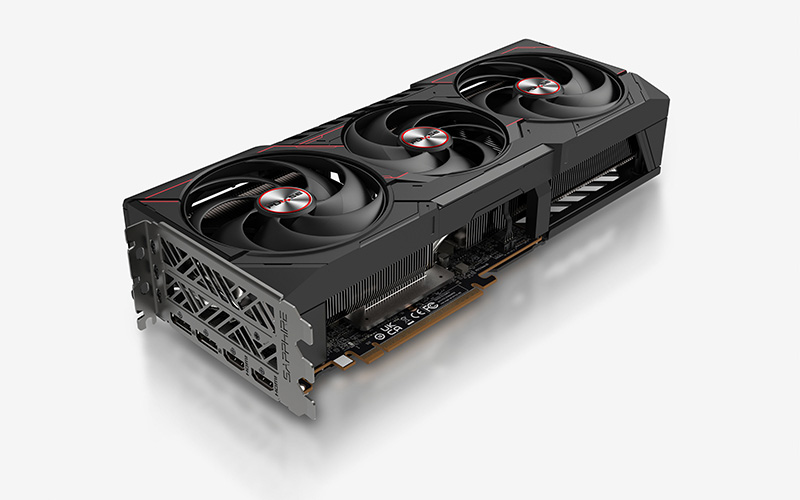 SAPPHIRE PULSE RX 9070 XT 11348-03-20G – angled connector view