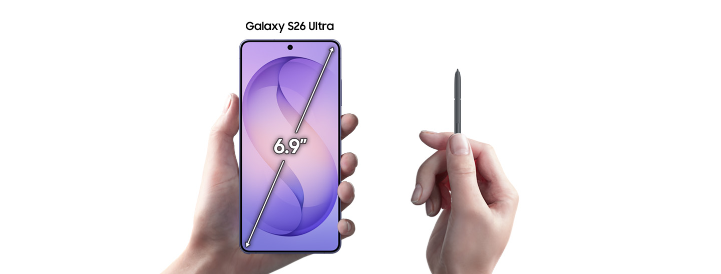 Samsung Galaxy S26 Ultra official product size view