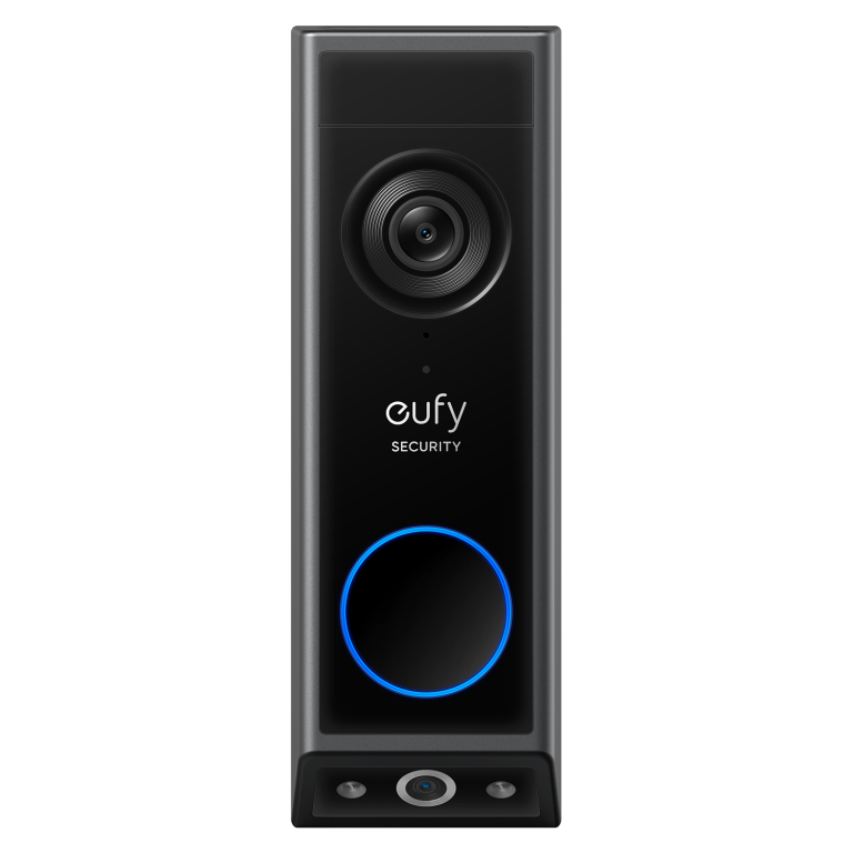 eufy Video Doorbell E340 (Black) - front dual cameras and doorbell button