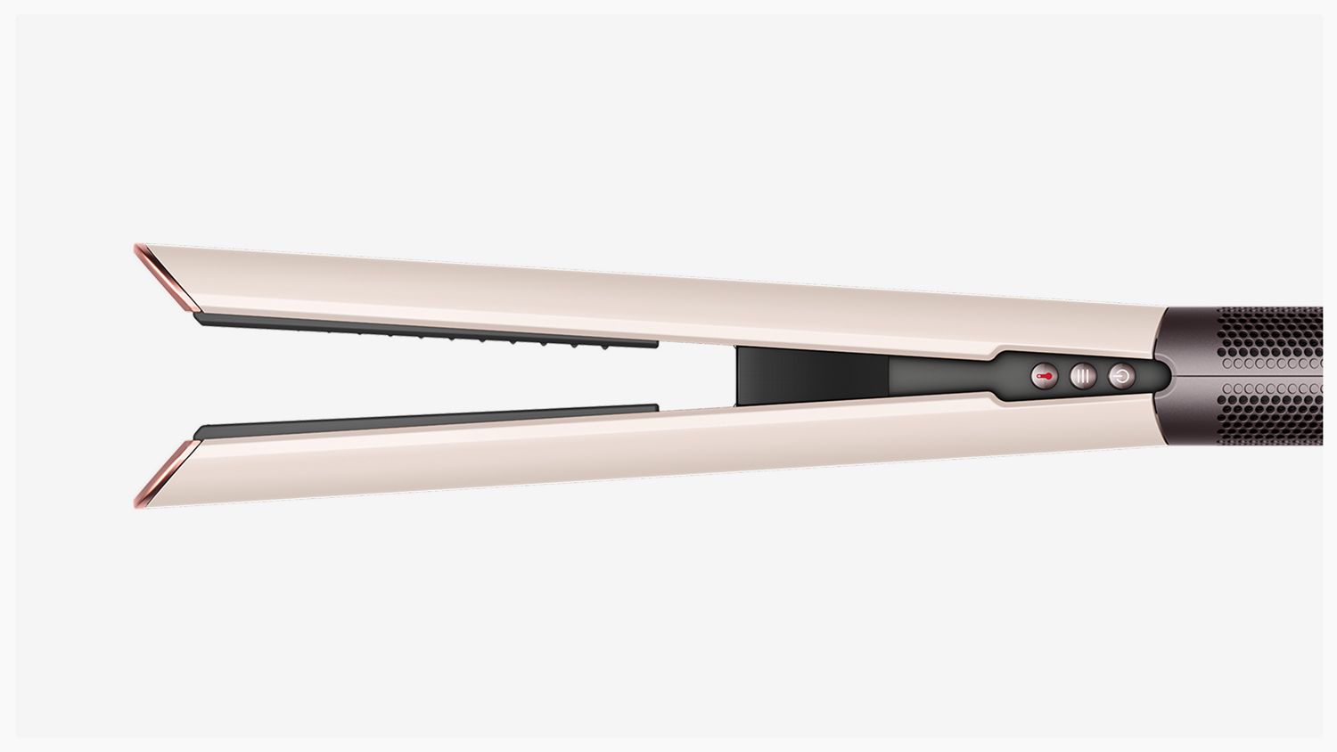 Dyson Airstrait (Ceramic Pink/Rose Gold) – open straightener