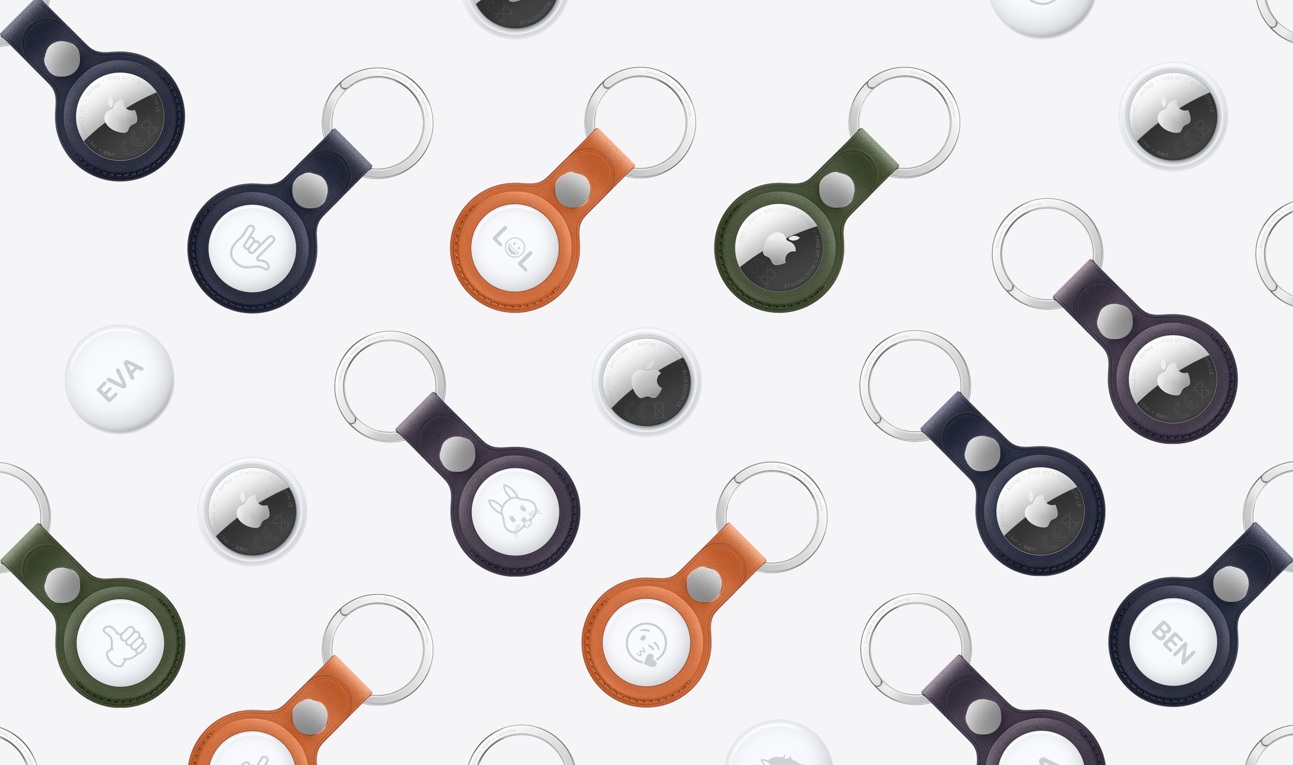Apple AirTag 2nd generation — FineWoven key rings shown, sold separately