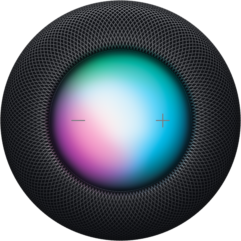 Apple HomePod 2nd generation Midnight — illuminated Siri touch surface