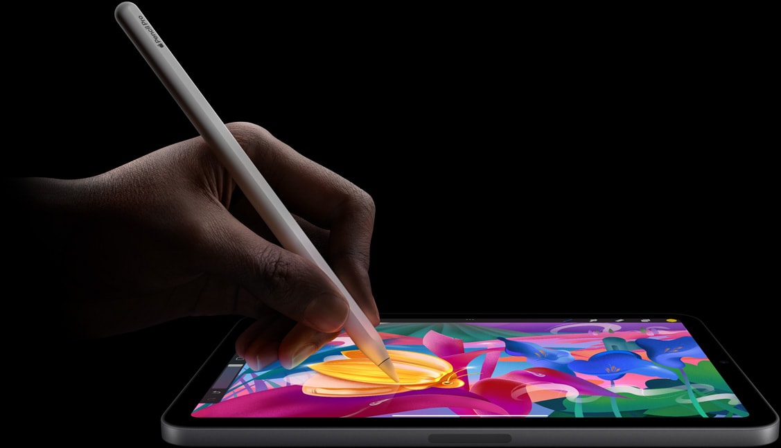 Apple iPad mini A17 Pro — artwork with optional Apple Pencil Pro