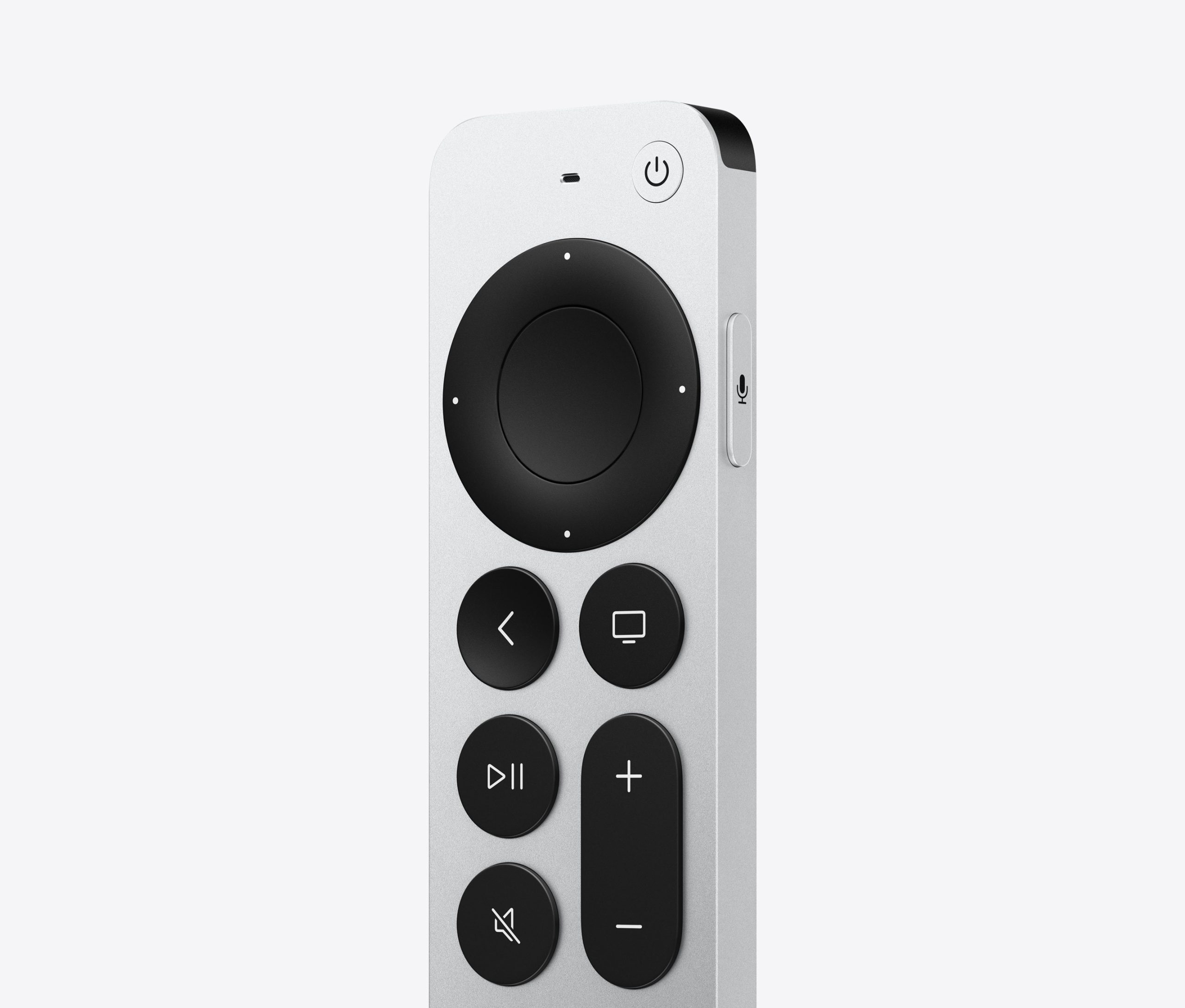 Apple TV 4K — included Siri Remote side-button detail