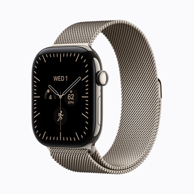 Apple Watch Series 12 — Natural Titanium case with Natural Milanese Loop