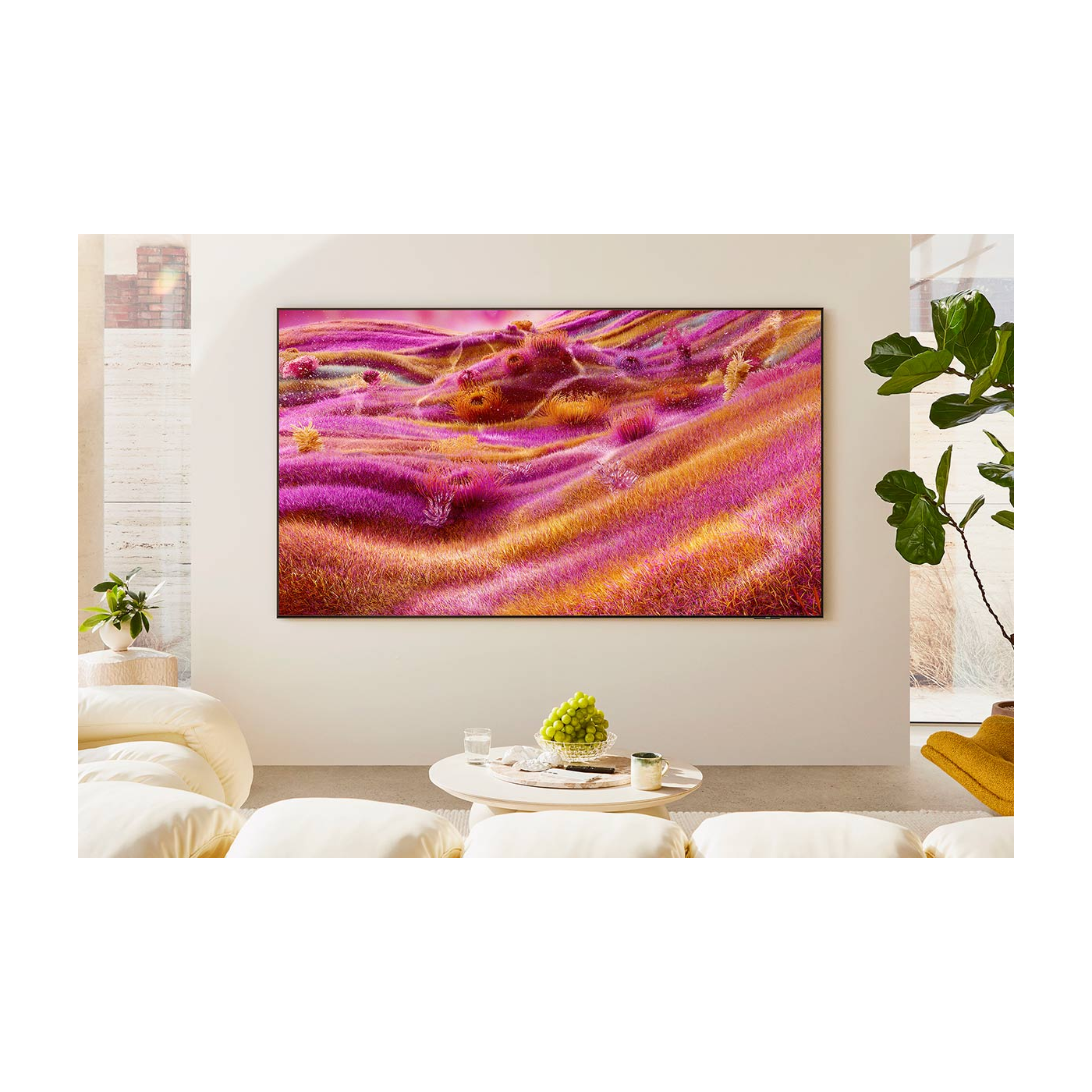 Samsung QN90F Neo QLED 65-inch 4K TV (GQ65QN90FATXZG) — living-room illustration