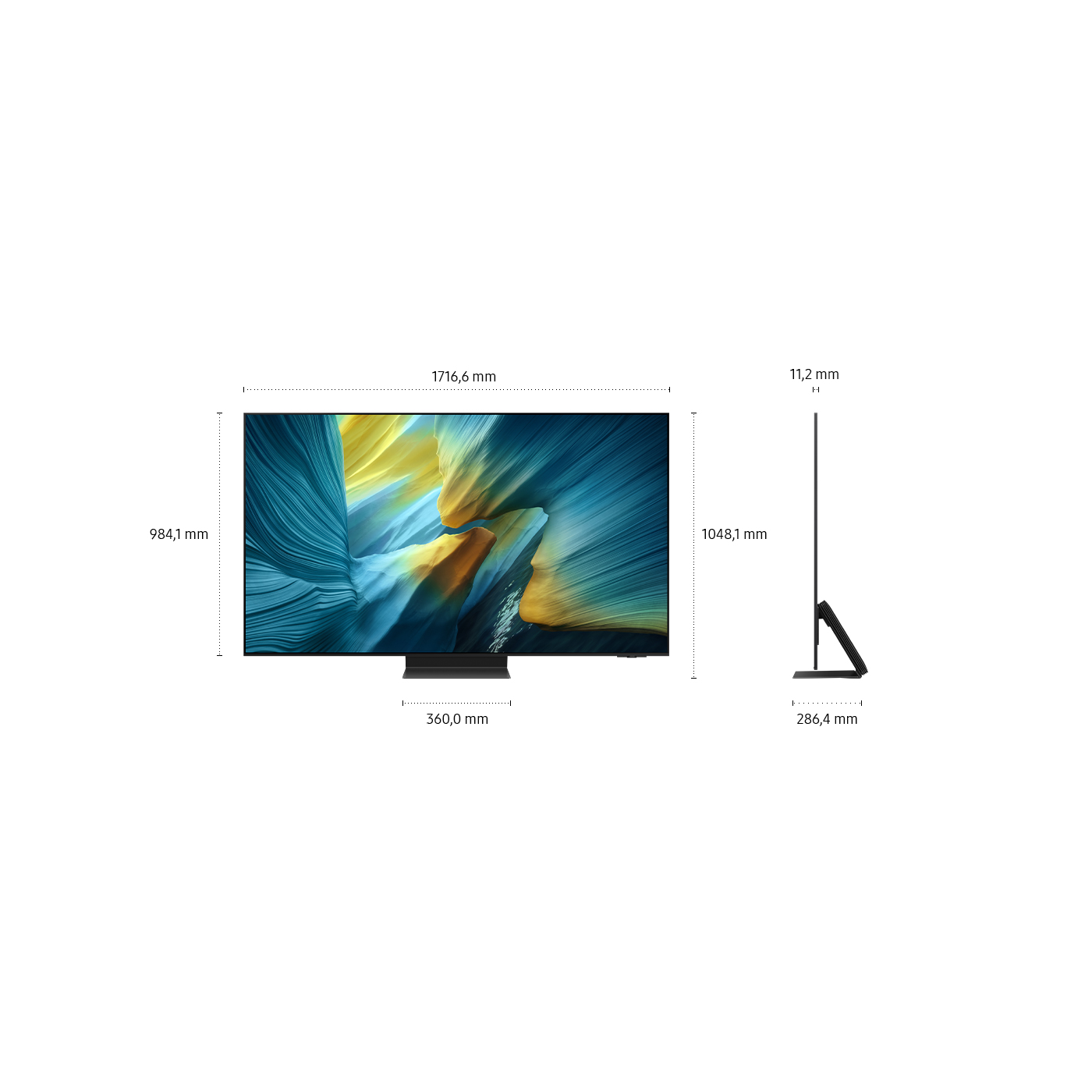 Samsung S95F OLED 77-inch 4K Smart TV (GQ77S95FATXZG) — 77-inch dimensions