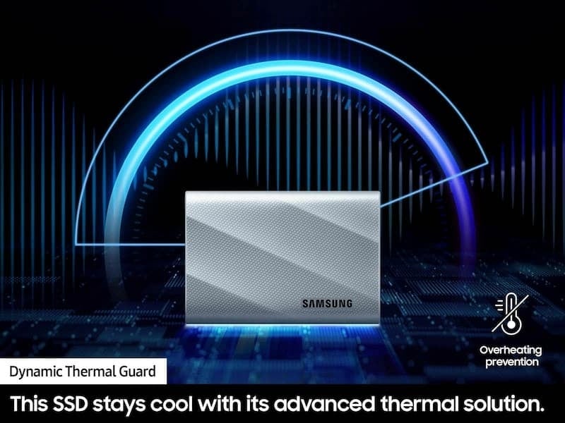 Samsung T9 Portable SSD 2TB (Gray) — thermal management illustration