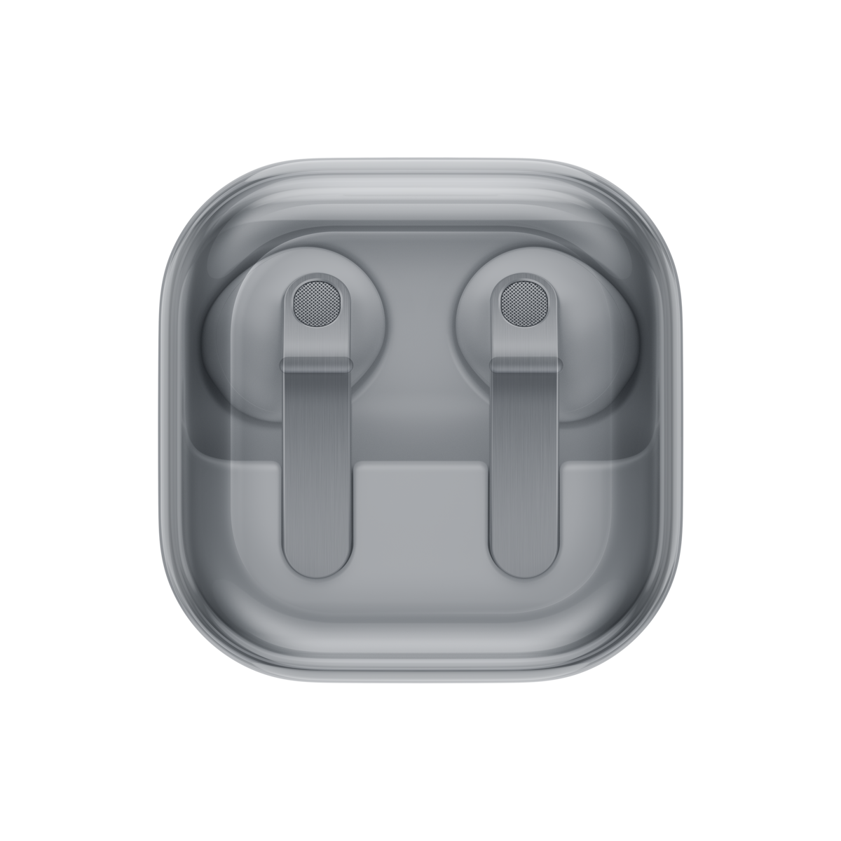 Samsung Galaxy Buds4 White — closed charging case