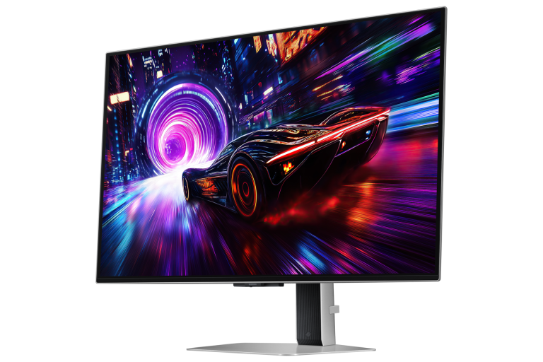 Samsung Odyssey OLED G8 32-inch (G81SF) — front three-quarter view