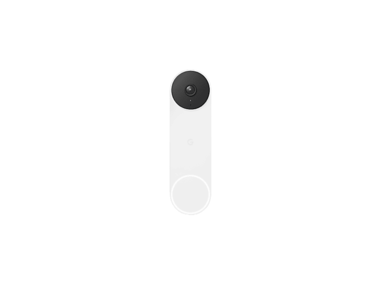 Google Nest Doorbell Battery (Snow, GA01318-DE) — front camera and doorbell button