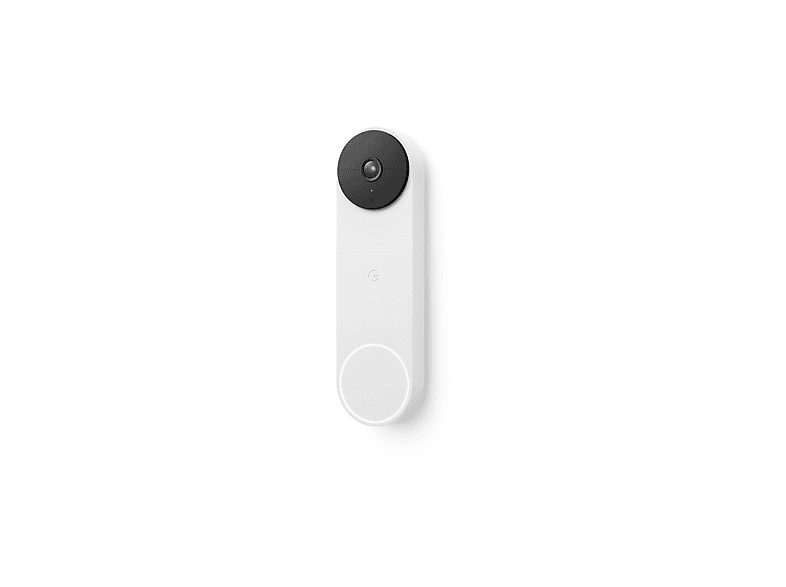Google Nest Doorbell Battery (Snow, GA01318-DE) — front button detail