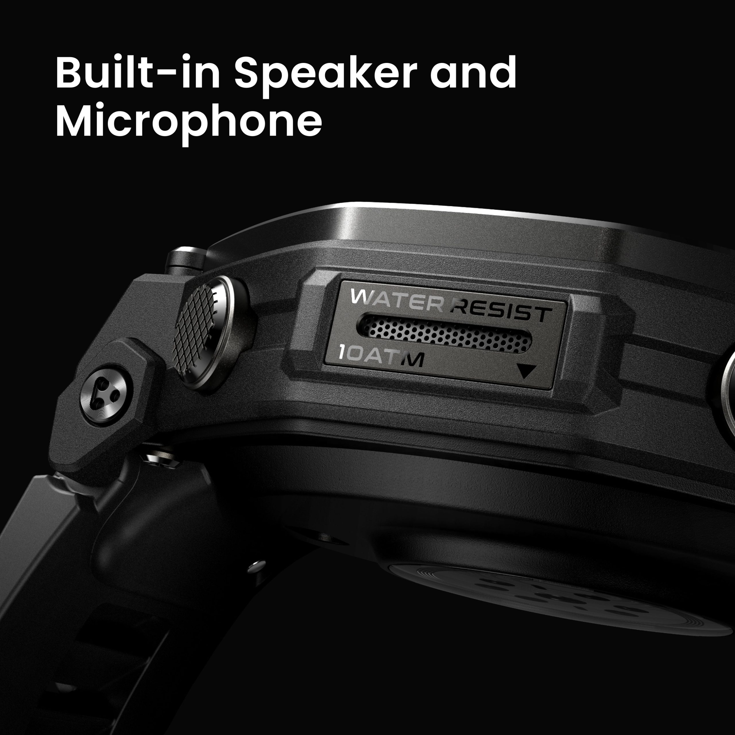Amazfit T-Rex 3 Pro 48mm (Tactical Black) — speaker and microphone detail