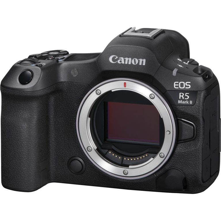 Canon EOS R5 Mark II Mirrorless Camera (Body Only) — front three-quarter body view