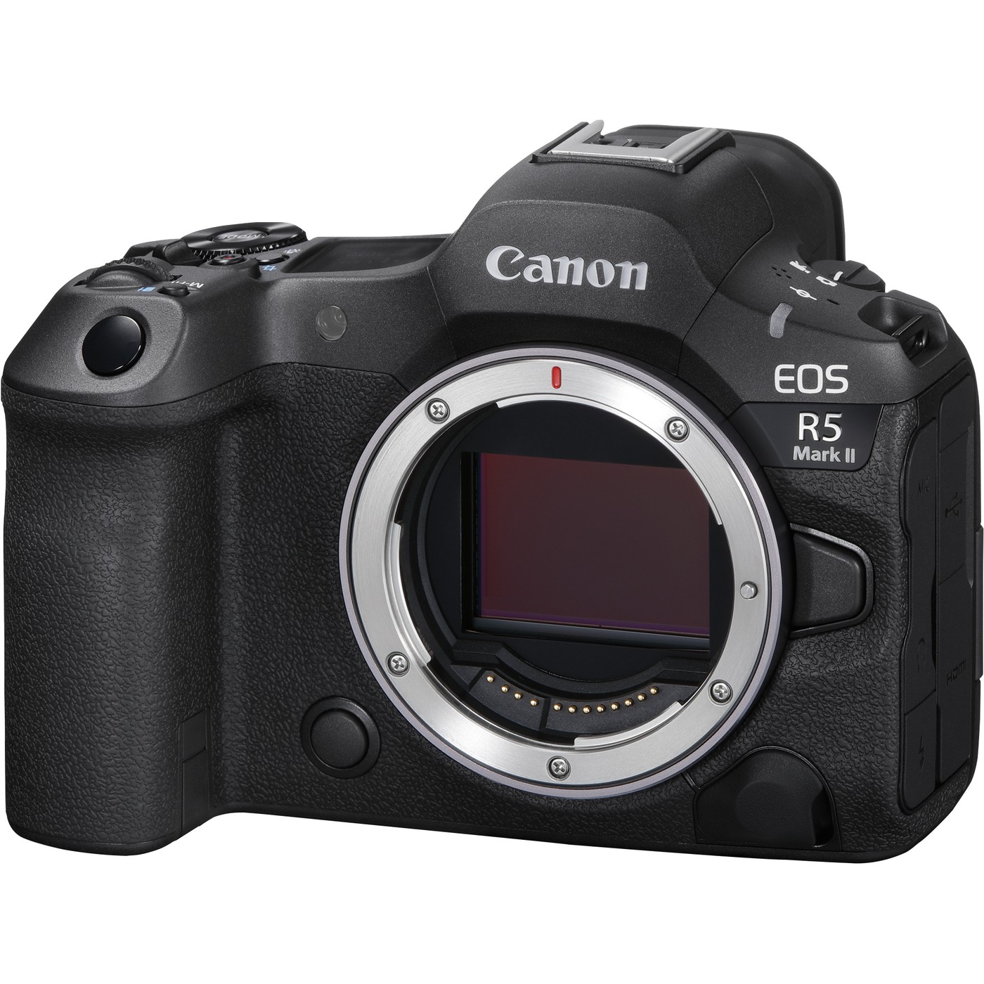 Canon EOS R5 Mark II Mirrorless Camera (Body Only) — front three-quarter body view