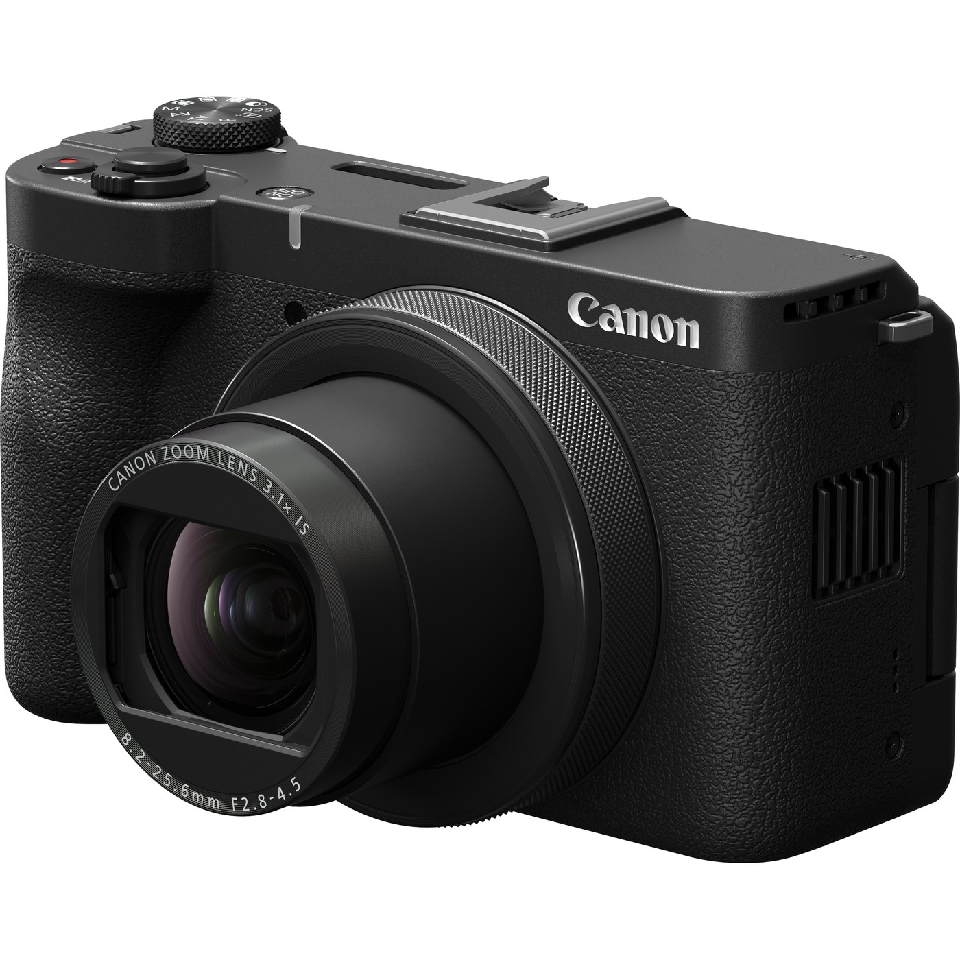 Canon PowerShot V1 Compact Camera (Black) — front three-quarter view