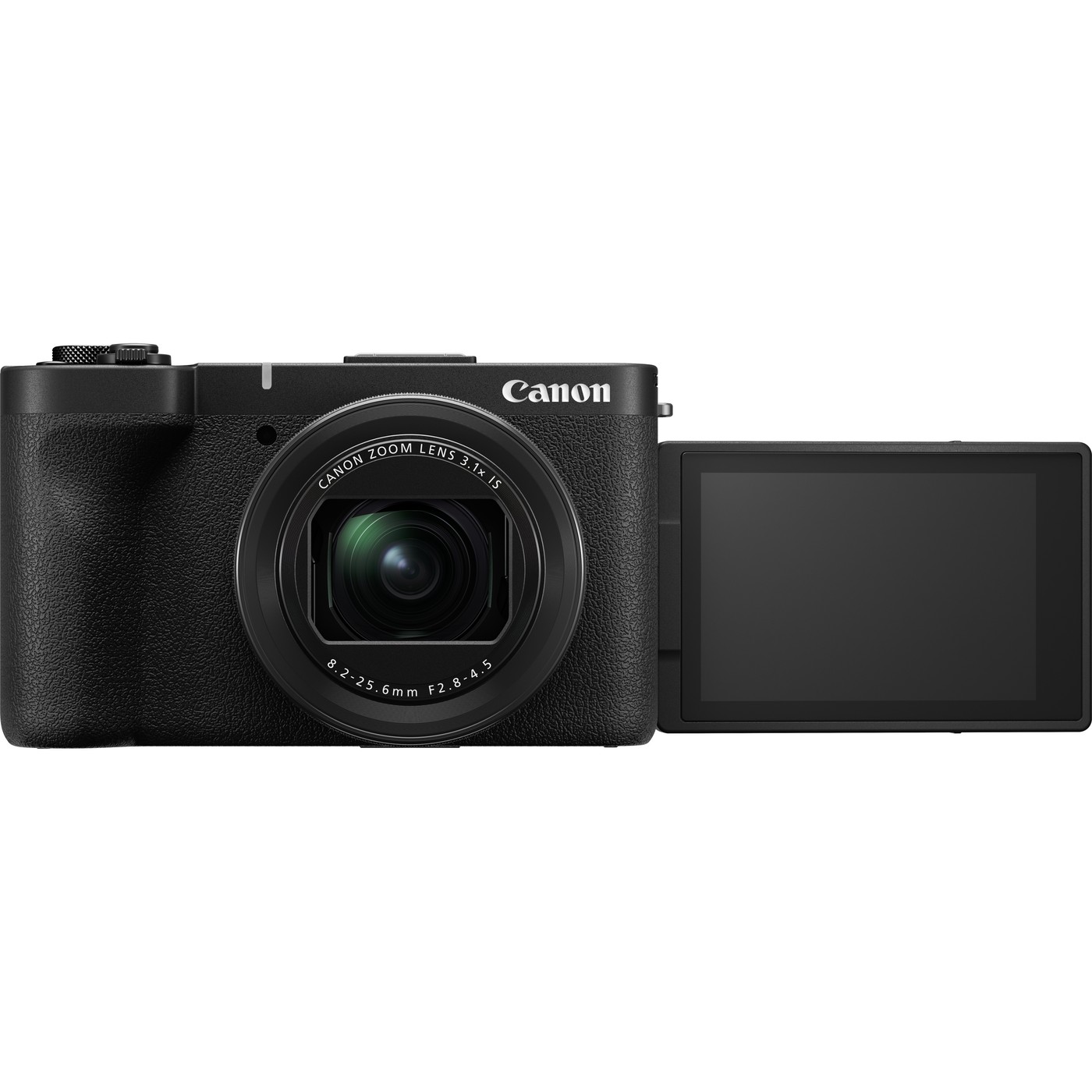 Canon PowerShot V1 Compact Camera (Black) — screen opened for self recording