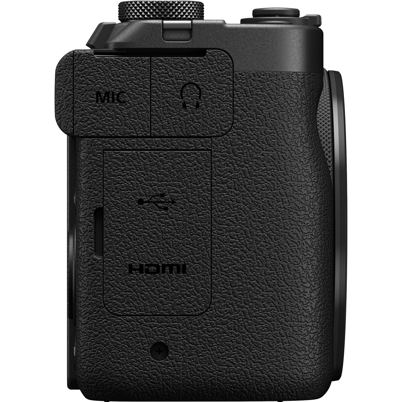 Canon PowerShot V1 Compact Camera (Black) — connector side