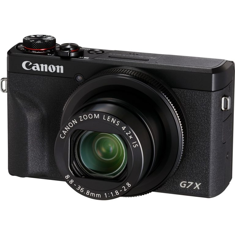 Canon PowerShot G7 X Mark III Compact Camera (Black) — front three-quarter view