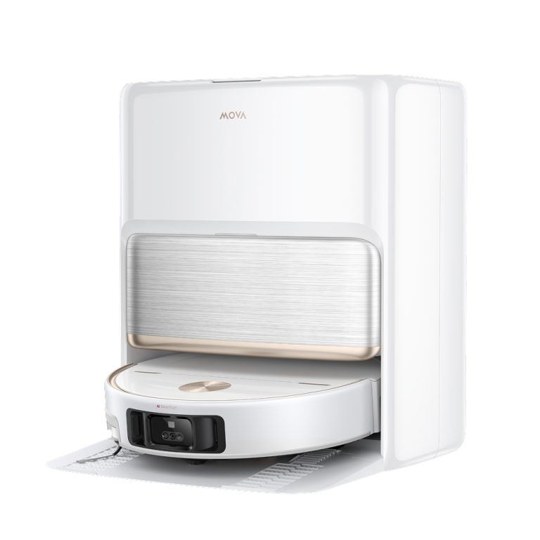 MOVA V70 Ultra Complete Robot Vacuum (White) — robot and station