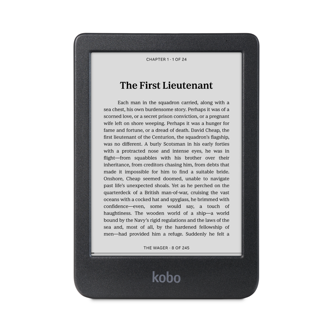 Kobo Clara BW eReader (Black, 16GB) — front reading display