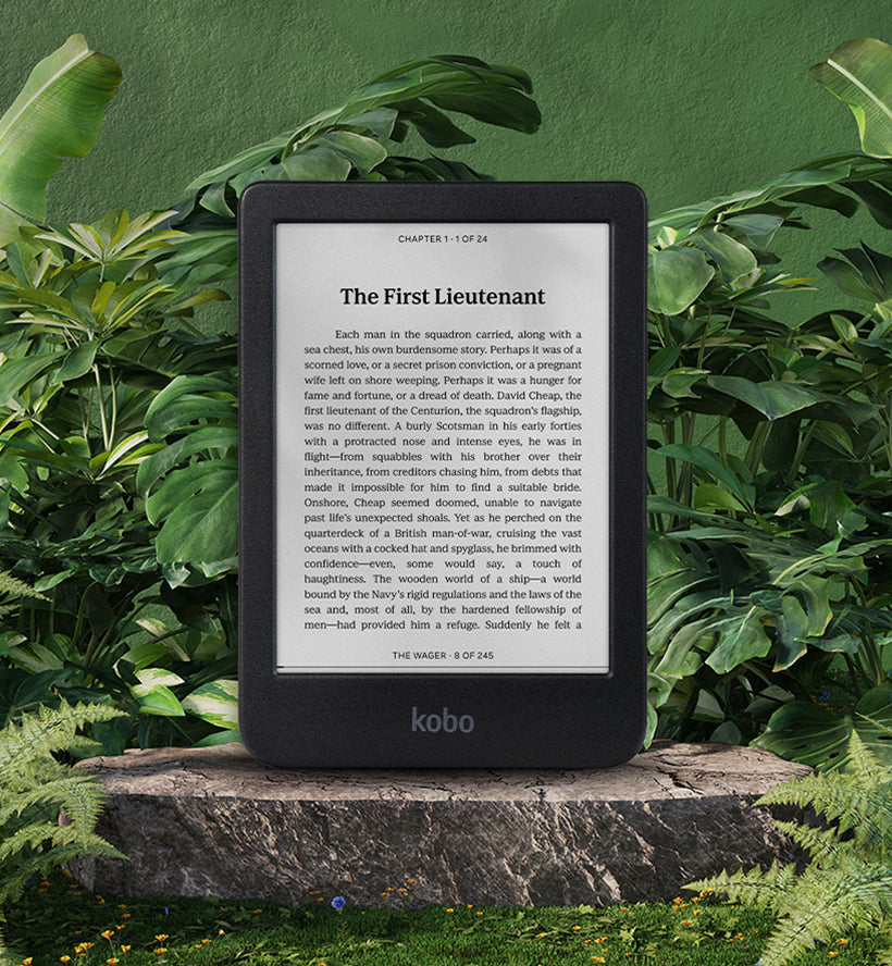 Kobo Clara BW eReader (Black, 16GB) — outdoor reading illustration