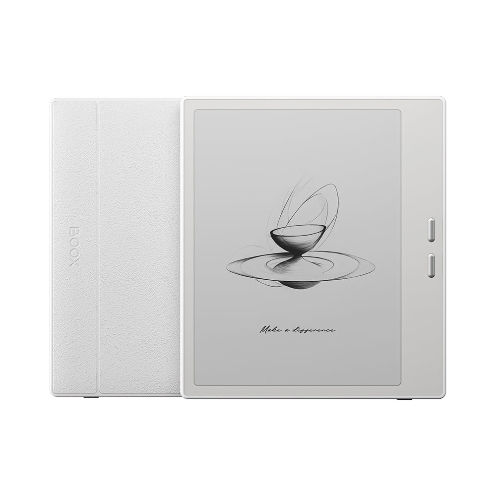 BOOX Go 7 eReader (White, 64GB) — front and rear views