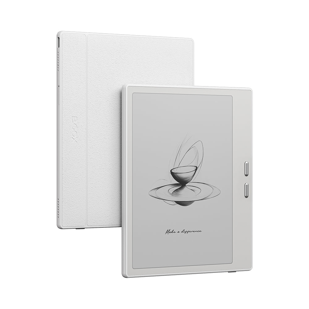 BOOX Go 7 eReader (White, 64GB) — angled front and rear views
