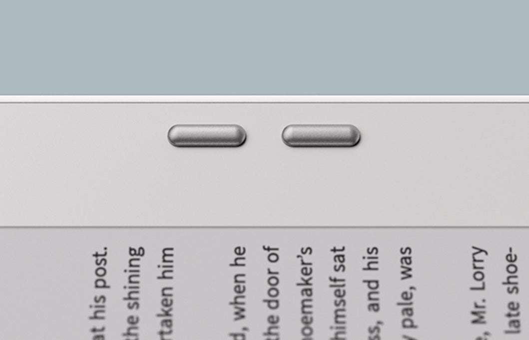 BOOX Go 7 eReader (White, 64GB) — page-turn buttons close-up