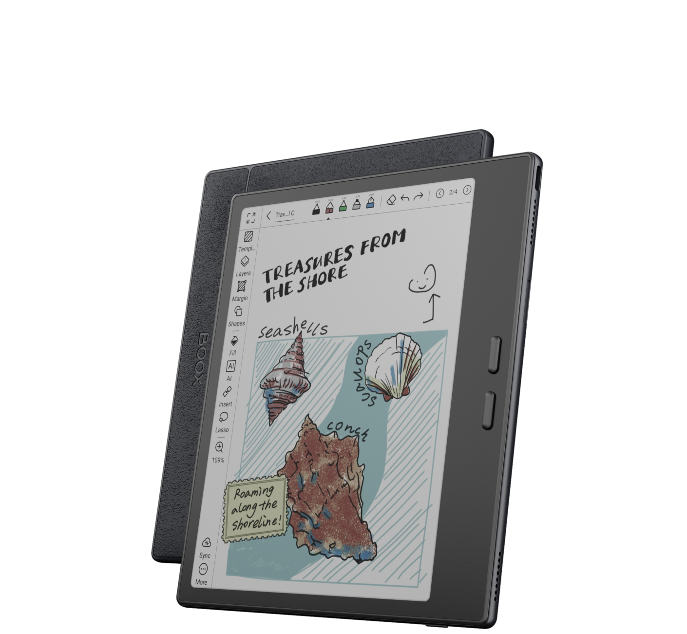 BOOX Go Color 7 (Gen II) eReader (Black, 64GB) — colour comic illustration