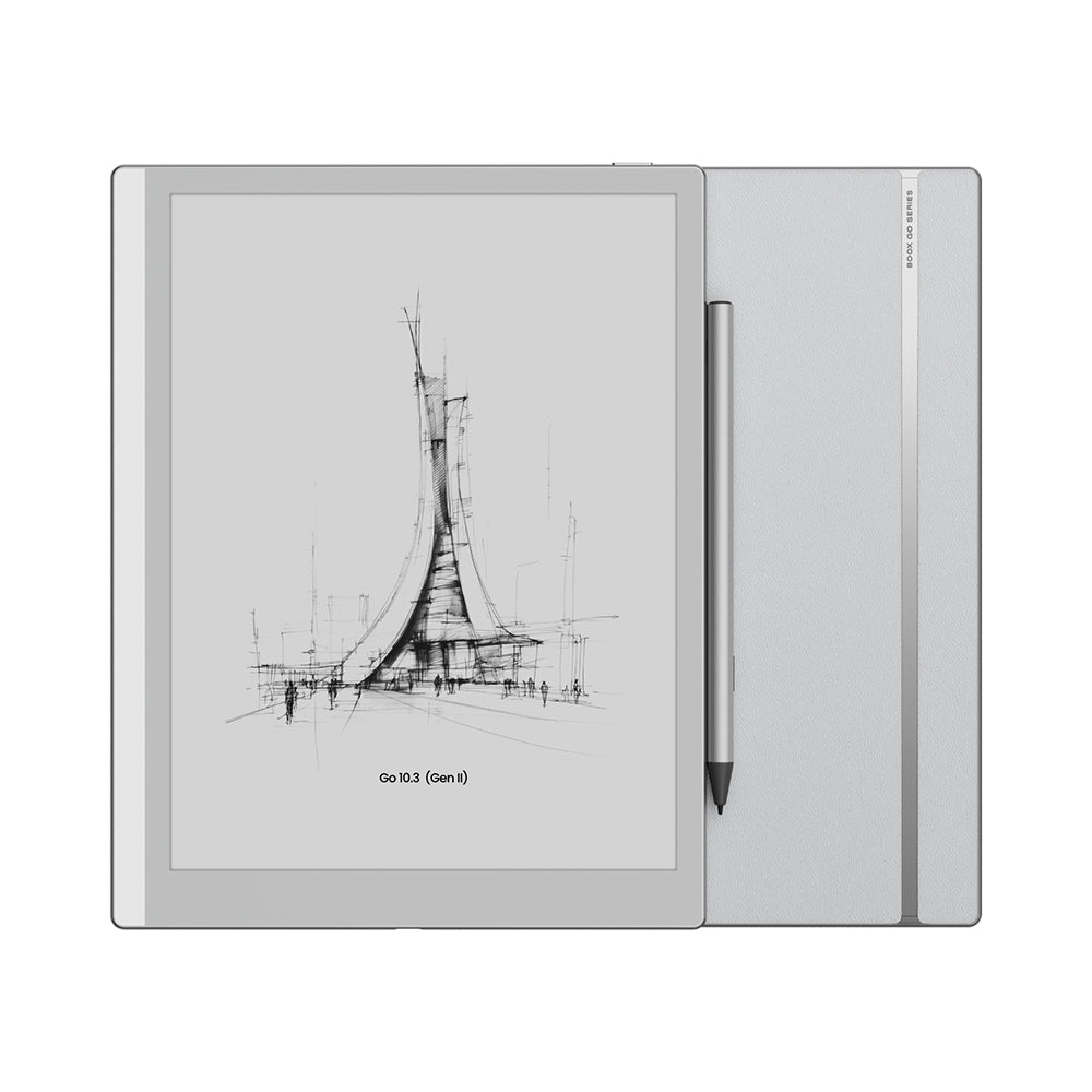BOOX Go 10.3 (Gen II) ePaper Tablet (White, 64GB) — opposite angle with stylus