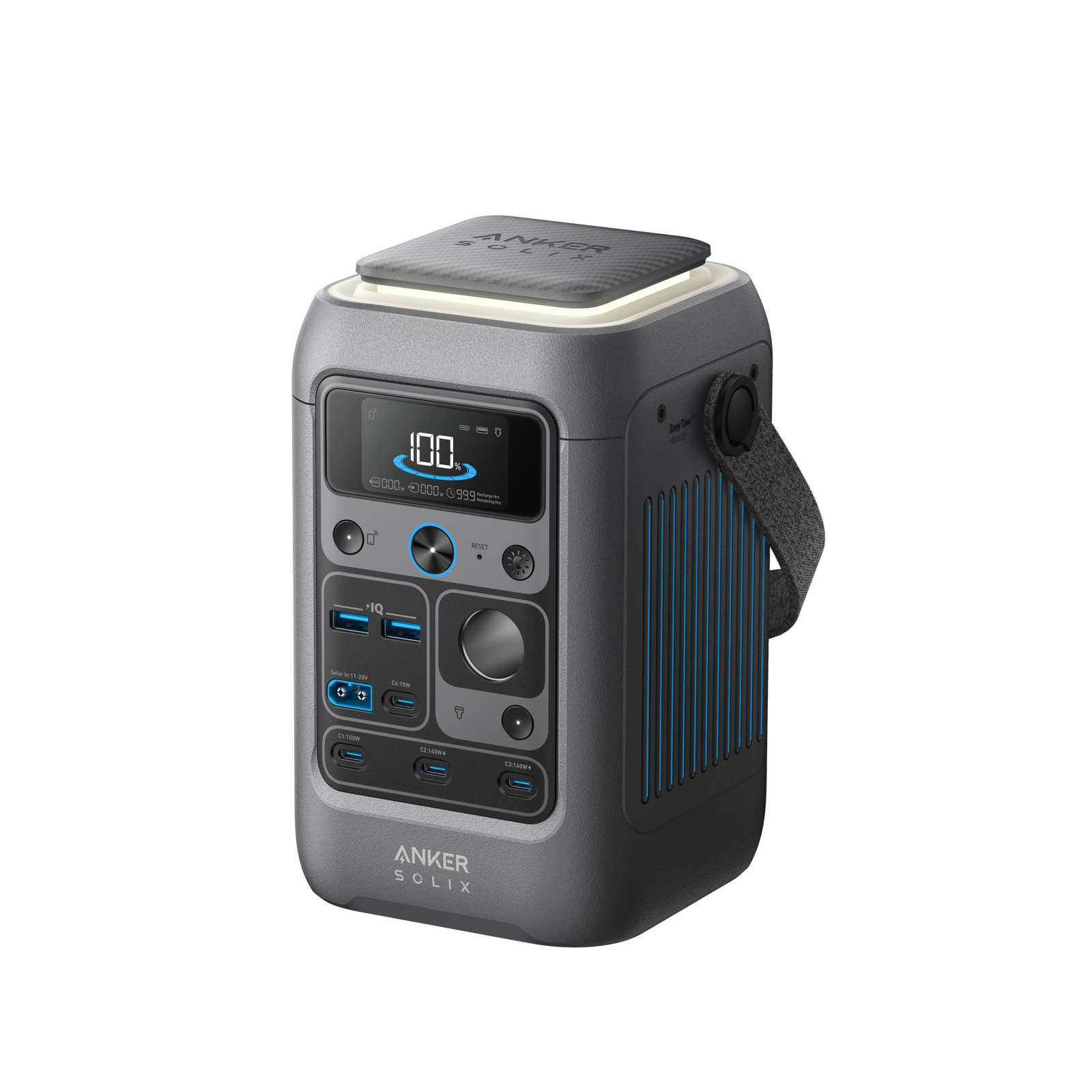 Anker SOLIX C300 DC Portable Power Station (288Wh, 300W) — front three-quarter view