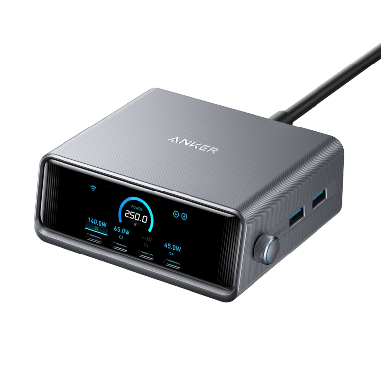 Anker Prime Charger 250W (6 Ports, GaNPrime, A2345) — charger and display