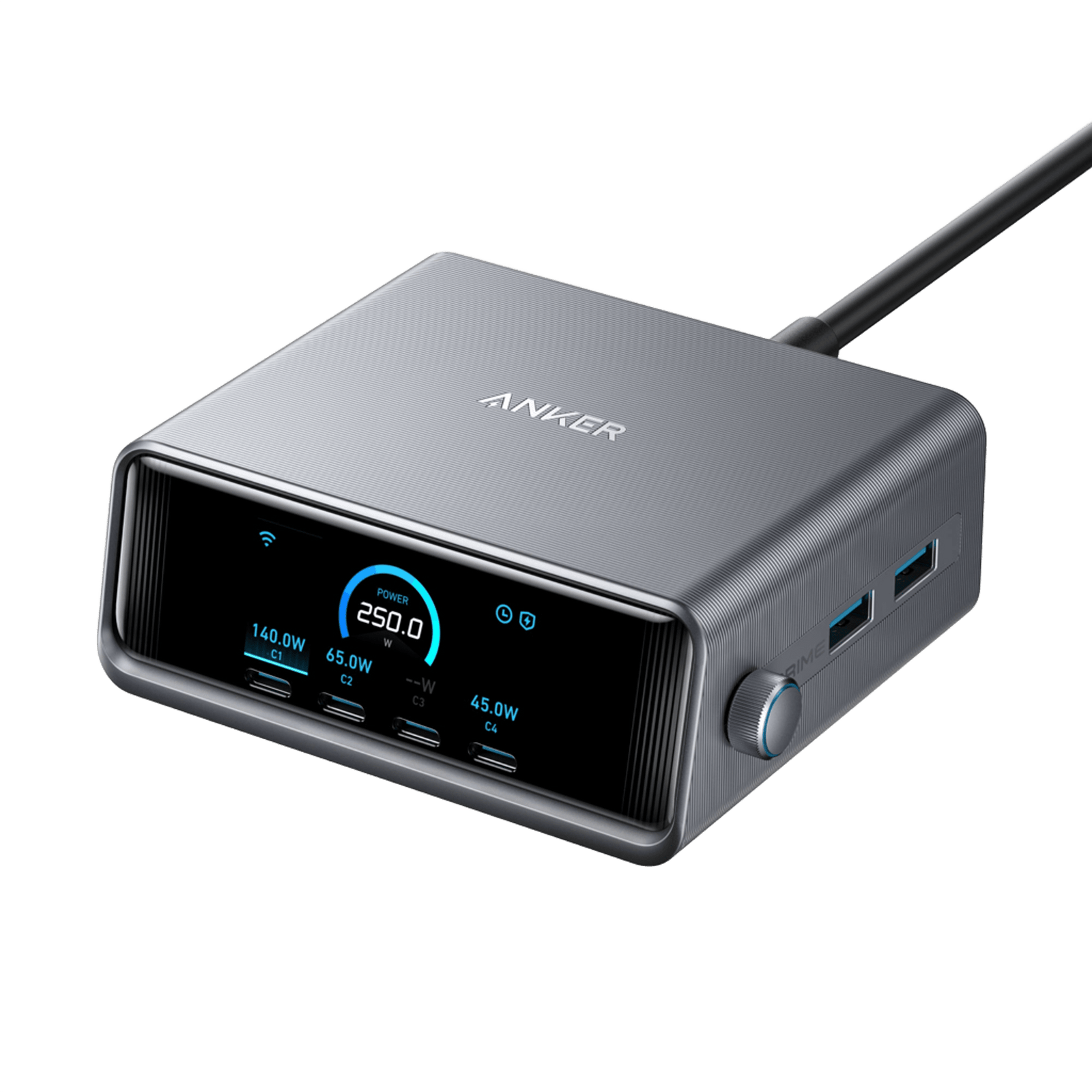 Anker Prime Charger 250W (6 Ports, GaNPrime, A2345) — charger and display