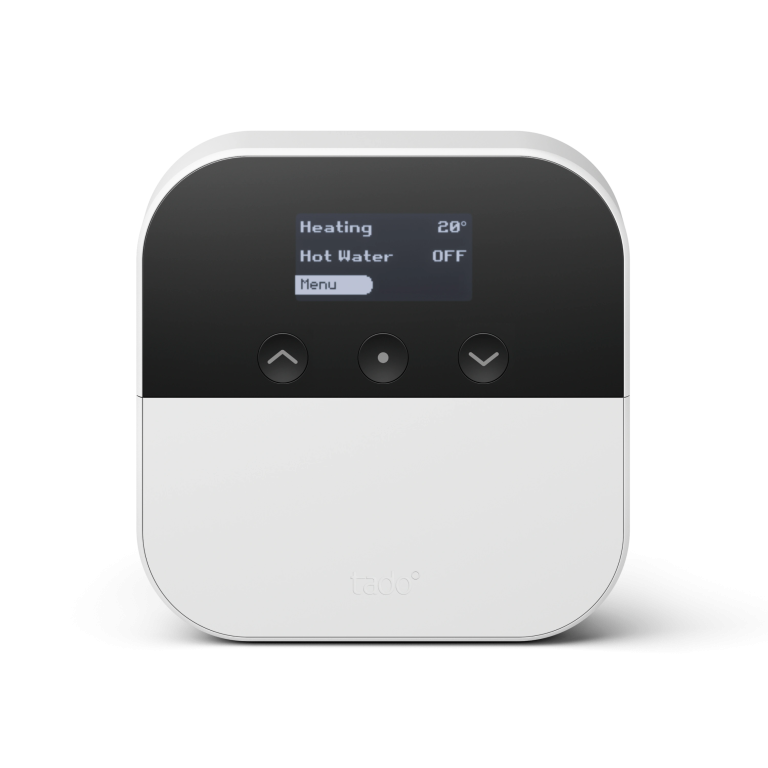tado° Heat Pump Optimizer X — front screen and controls