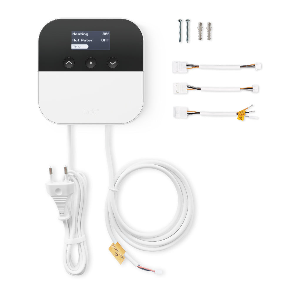 tado° Heat Pump Optimizer X — controller and package contents