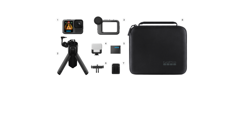 GoPro HERO13 Black Creator Edition — Creator Edition camera and included accessories